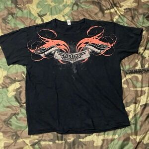 Nutrex research y2k double‎ sided wing graphic affliction style tee